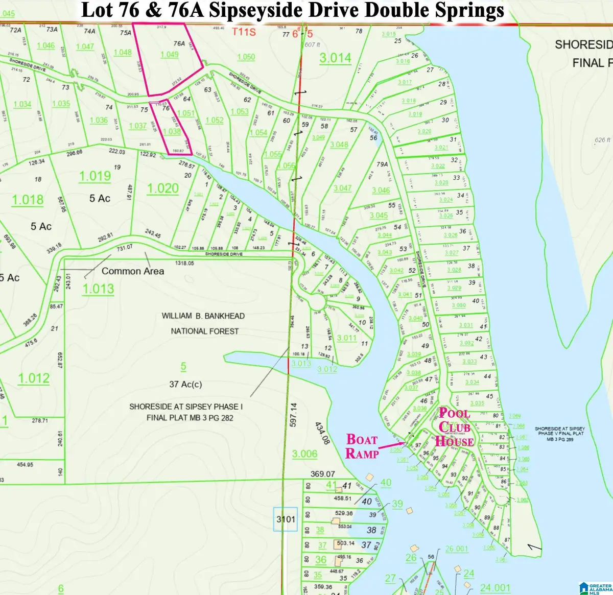 Lot 76/76A SHORESIDE DRIVE, Double Springs, AL 35553 - #1