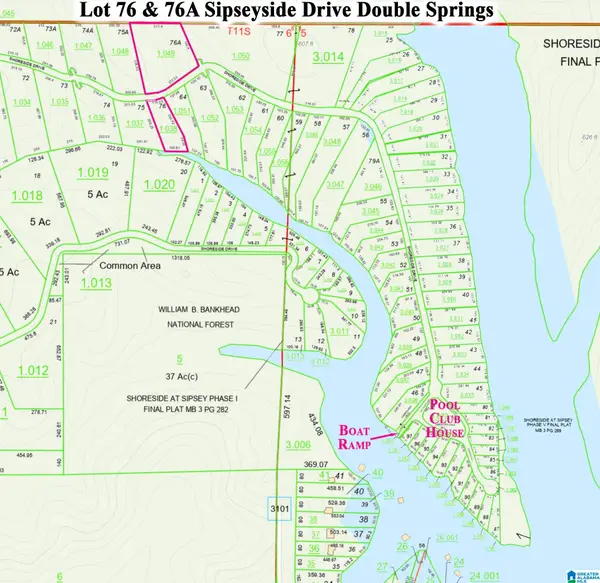 Lot 76/76A SHORESIDE DRIVE, Double springs, AL 35553