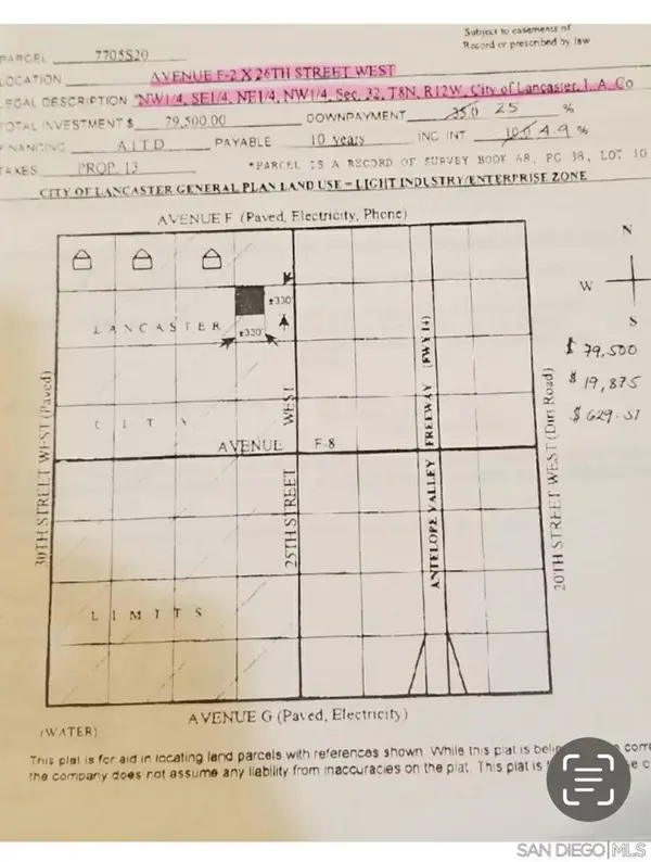 0 Cor Avenue F2 26th Stw, Lancaster, CA 93536