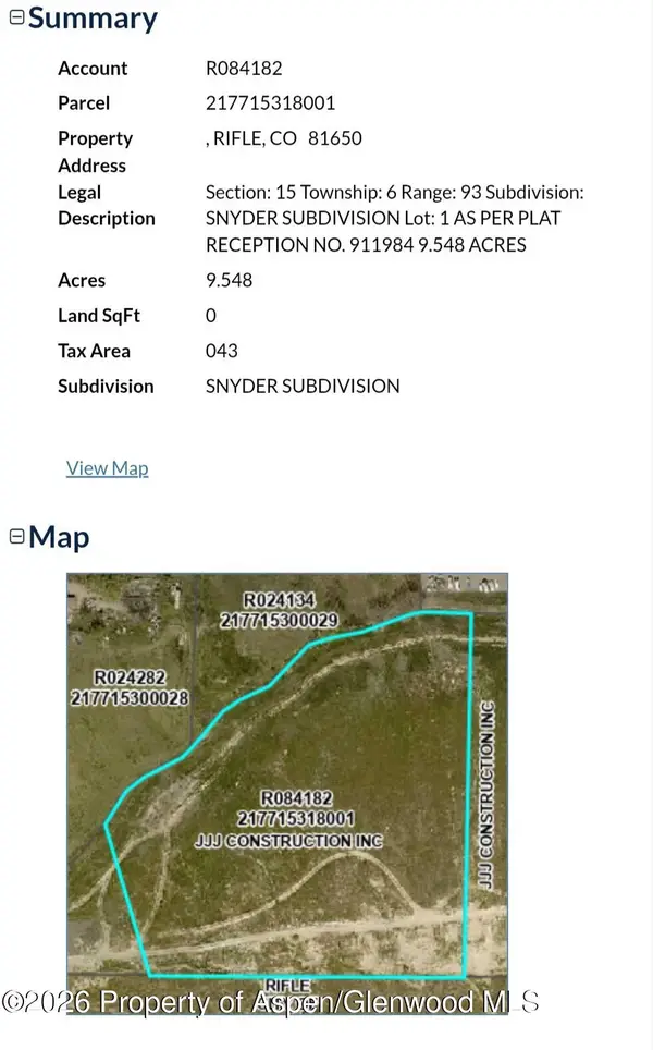Tbd Snyder Subdivision, Rifle, CO 81650