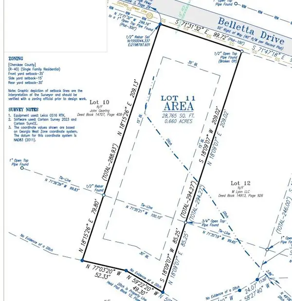 Lot 11 Belletta Drive, Canton, GA 30114