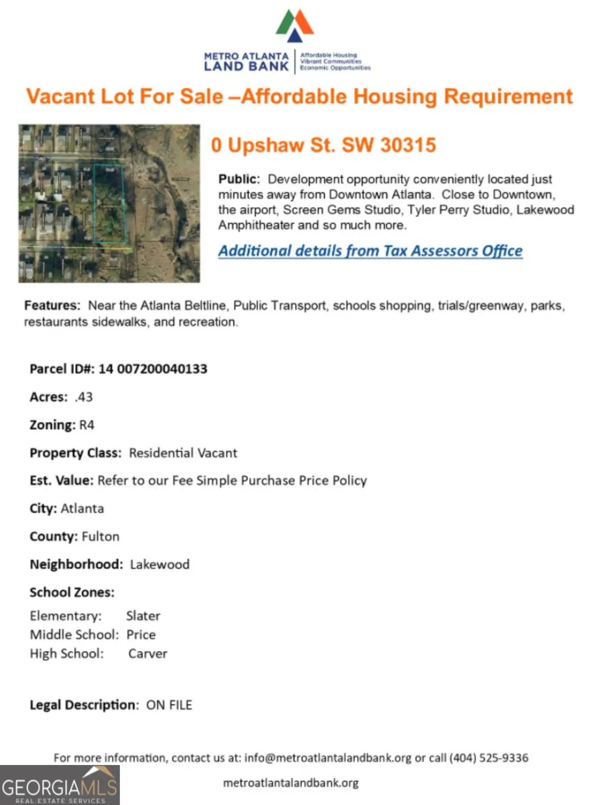 0 Upshaw Street S, Atlanta, GA 30315 - #1