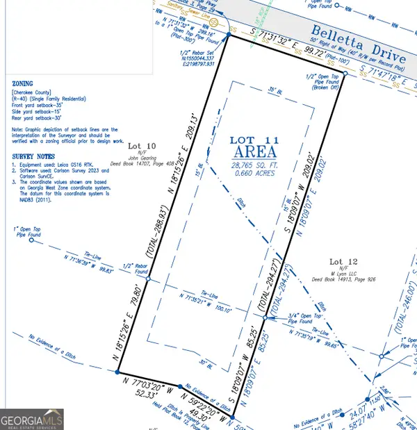 LOT 11 Belletta Drive, Canton, GA 30114