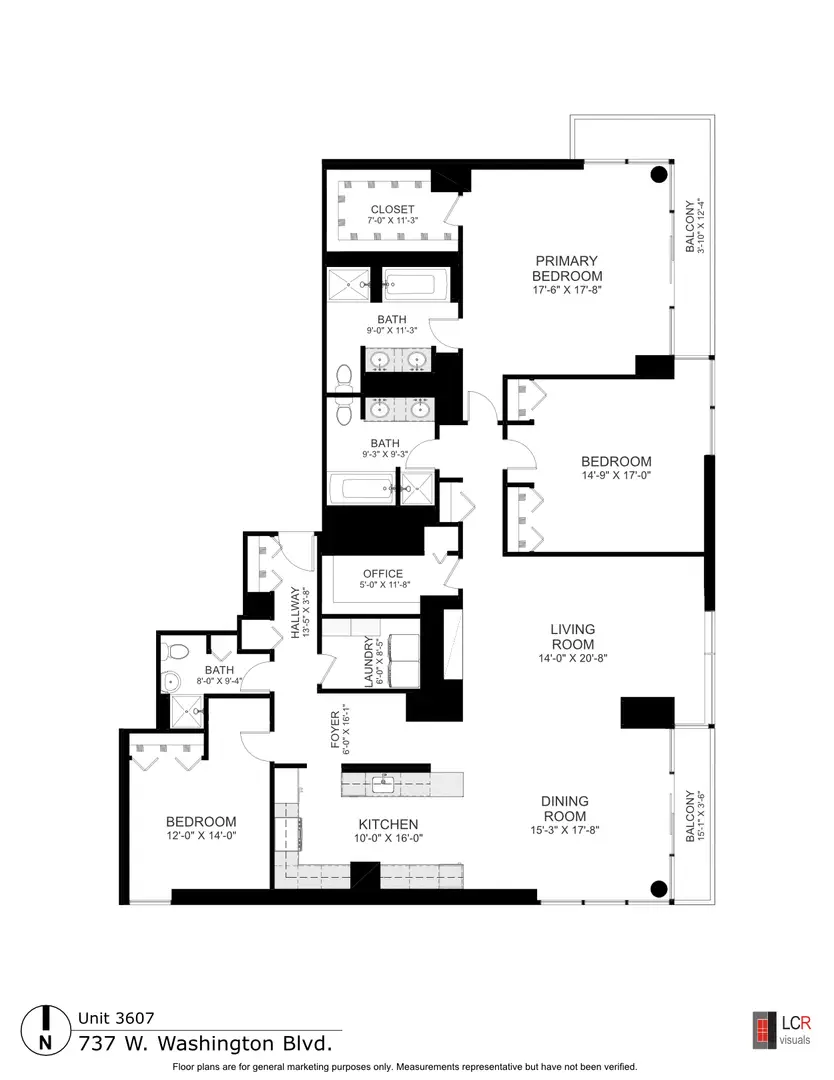 737 W Washington Boulevard #3607, Chicago, IL 60661 - #3