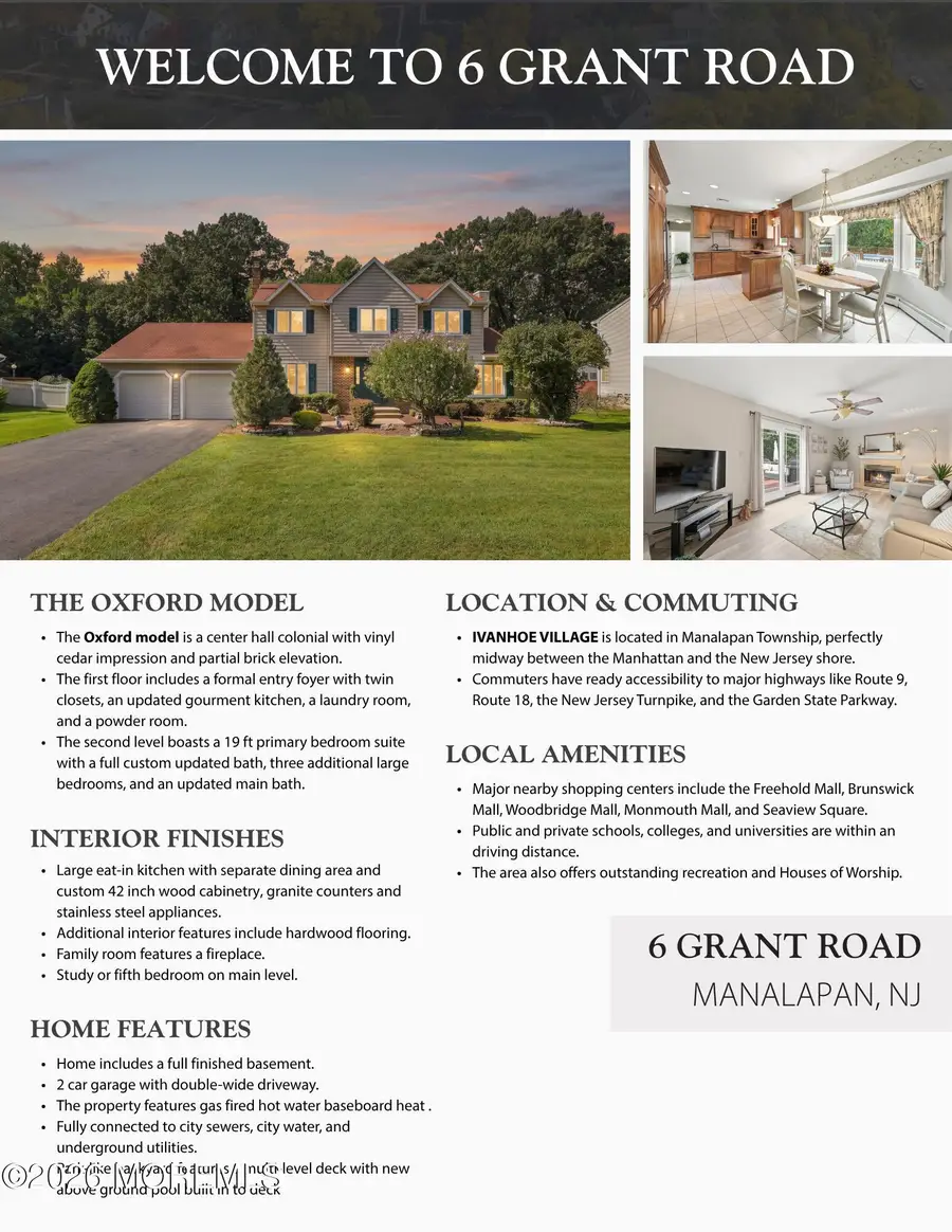 6 Grant Road, Manalapan, NJ 07726 - #2