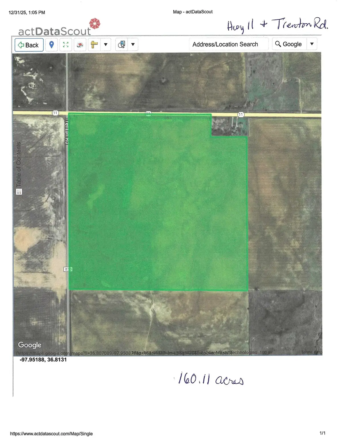 00000000 HWY 11 and Trenton Rd, Medford, OK 73759 - Image #1
