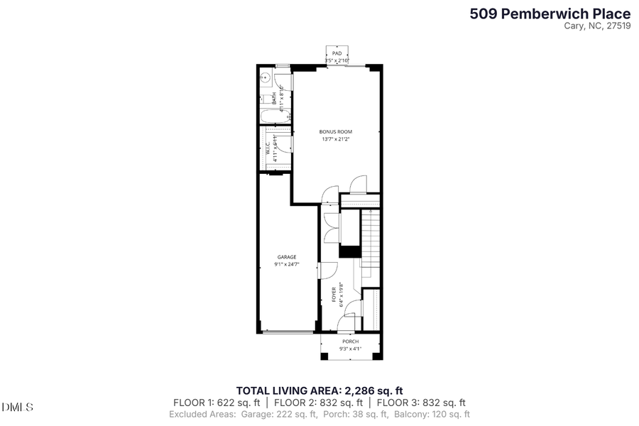 509 Pemberwich Place, Cary, NC 27519 - #2