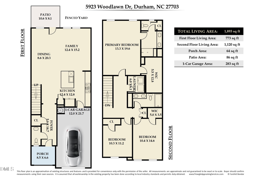 5923 Woodlawn Drive, Durham, NC 27703 - #2