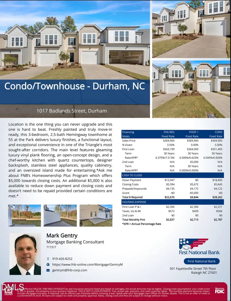 1017 Badlands Street, Durham, NC 27713 - #2