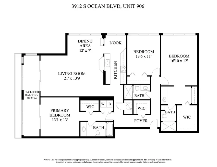 3912 S Ocean Boulevard #906, Highland Beach, FL 33487 - #3