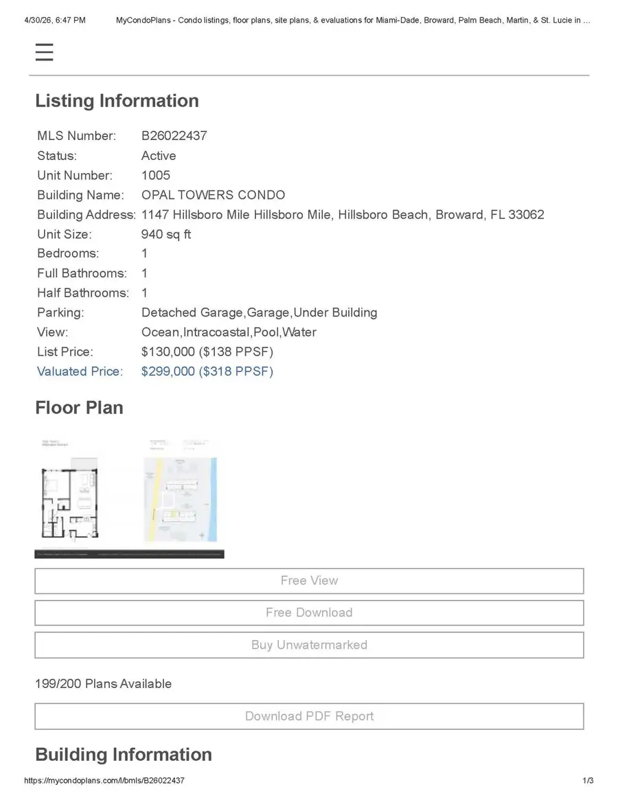 1147 Hillsboro Mile #1005, Hillsboro Beach, FL 33062 - #2