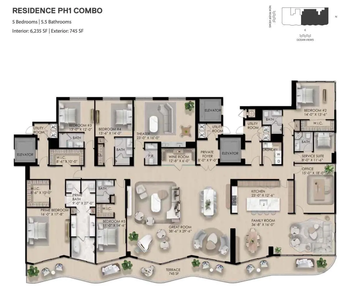 521 E Las Olas Boulevard #PH1 Combo, Fort Lauderdale, FL 33301 - #1