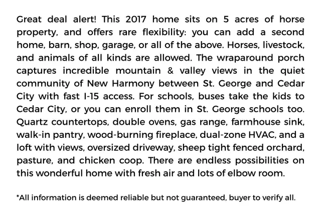 1716 S Old Highway 91, New Harmony, UT 84757 - #2
