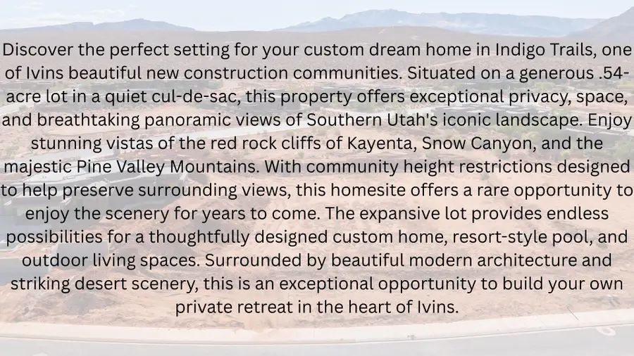 Indigo Trails Subdivision #Lot 72, Ivins, UT 84738 - #2