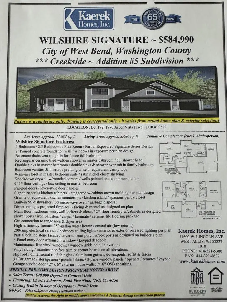 1770 ARBOR VISTA PLACE, West Bend, WI 53095 - #2